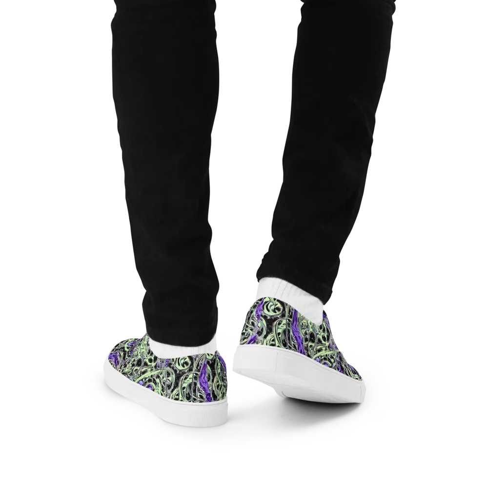 Psychic Vortex on Men's Lace-Up Canvas Shoes — Back
