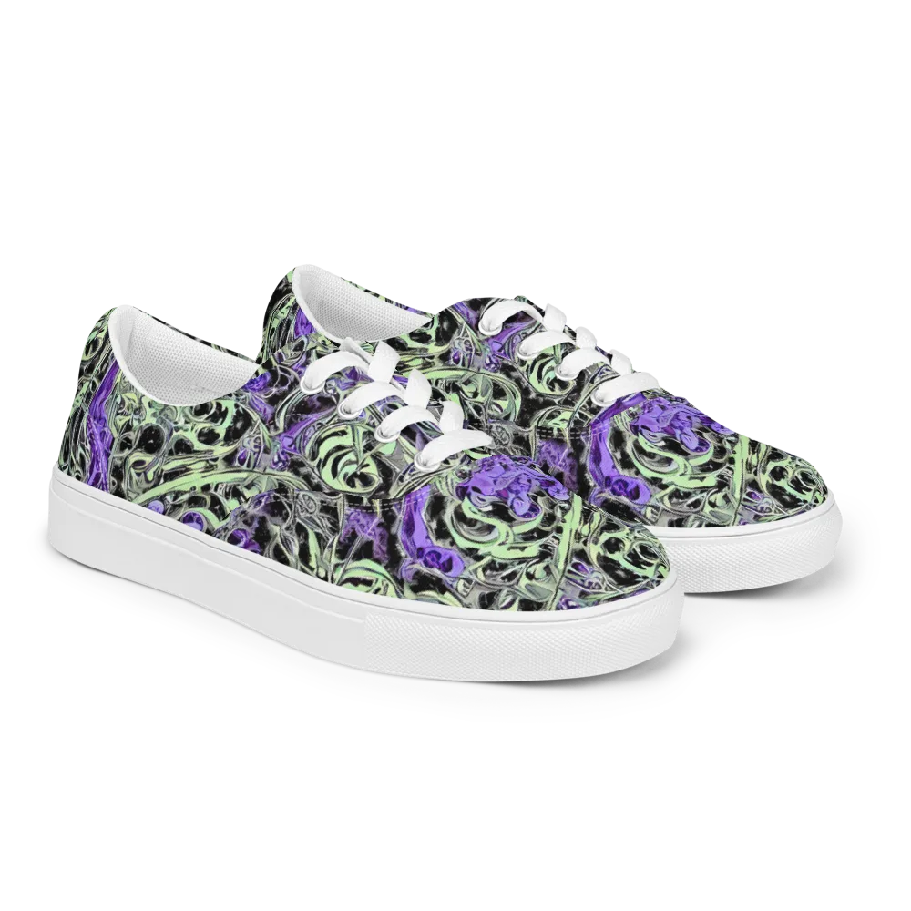 Psychic Vortex on Men's Lace-Up Canvas Shoes — Right Front