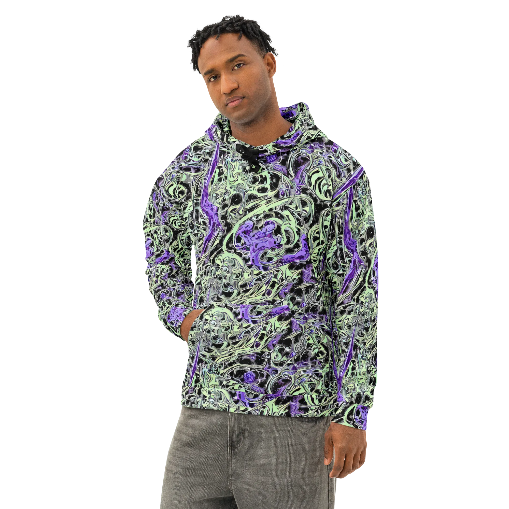 Psychic Vortex on Cotton Hoodie — Left Front