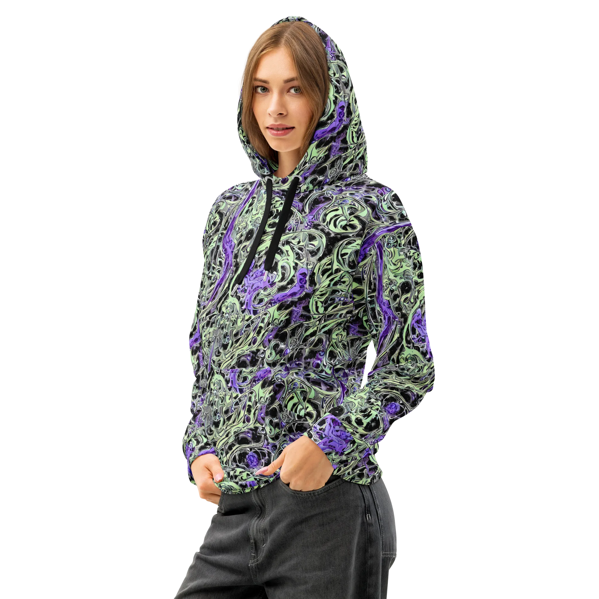Psychic Vortex on Cotton Hoodie — Left Front