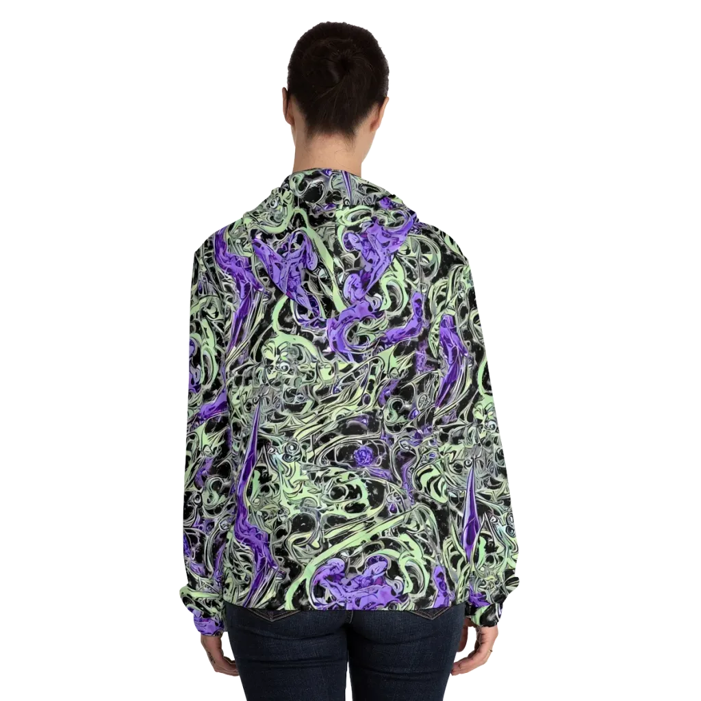 Psychic Vortex on Women's Full-Zip Hoodie — Back On Person