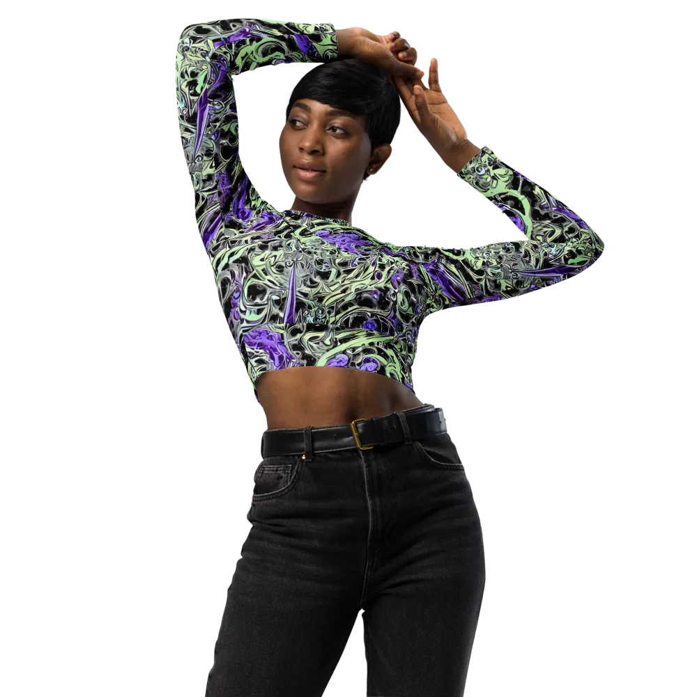 Psychic Vortex on Long Sleeve Crop Top — Front