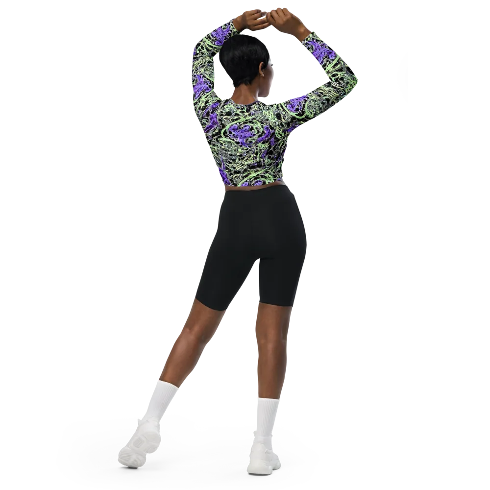 Psychic Vortex on Long Sleeve Crop Top — Back