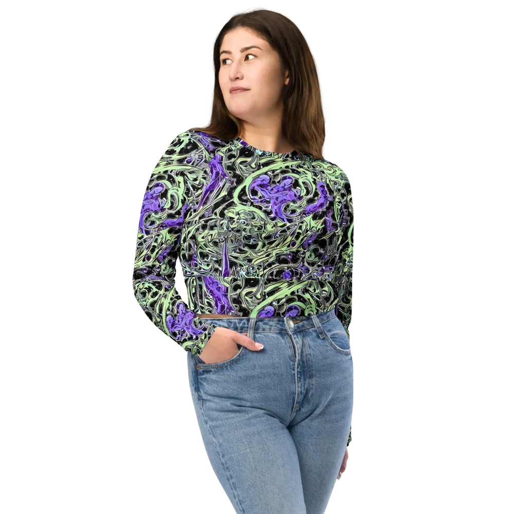 Psychic Vortex on Long Sleeve Crop Top — Front