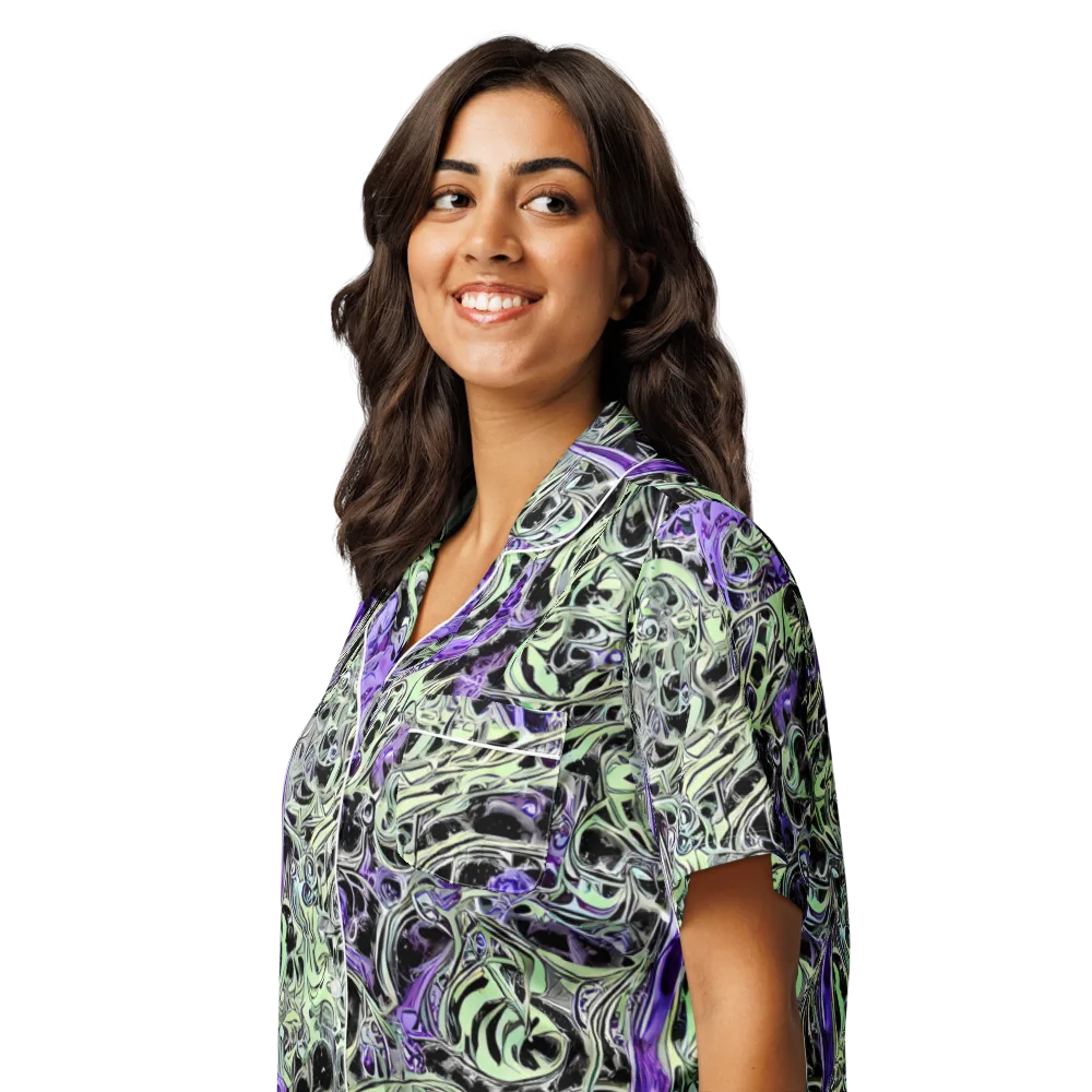 Psychic Vortex on Women's Short Sleeve Pajama Top — Left Front