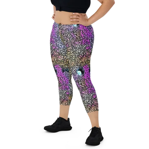Neon Marbled Muse on a Capri Leggings