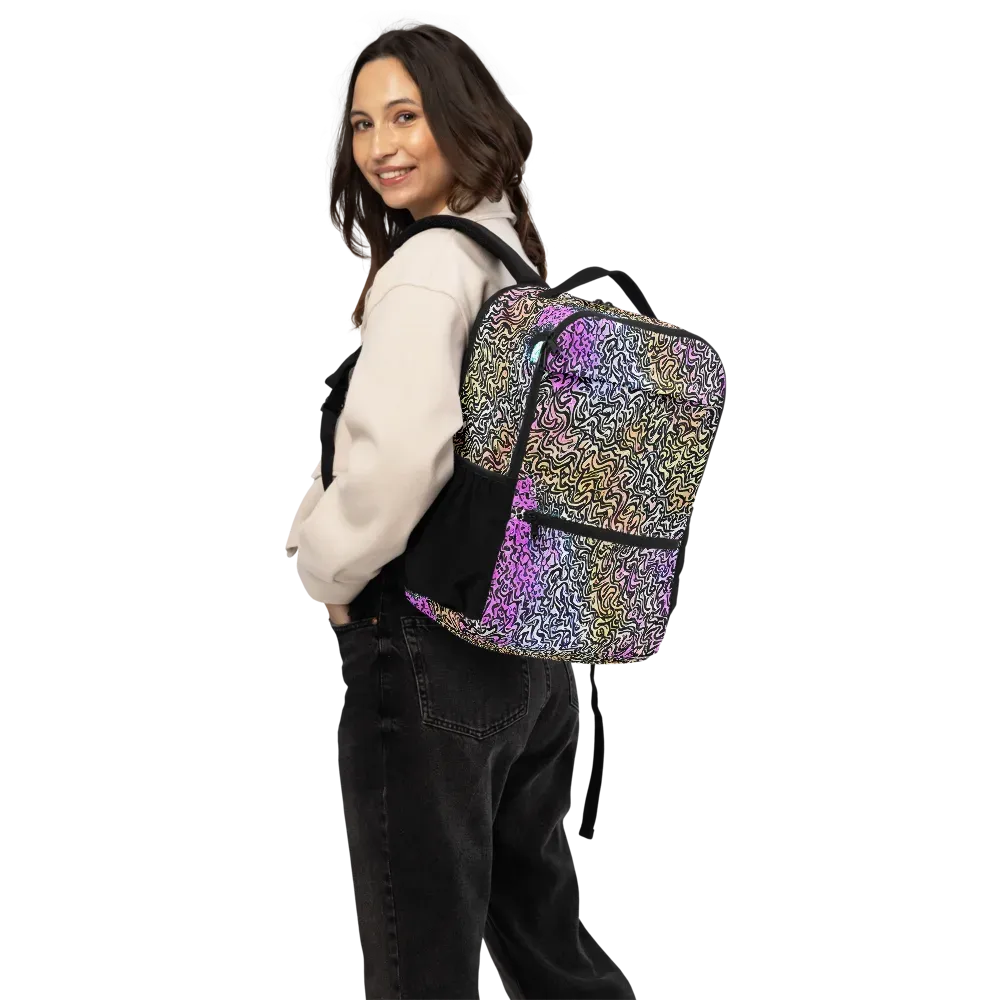 Neon Marbled Muse on Utility Backpack — Back