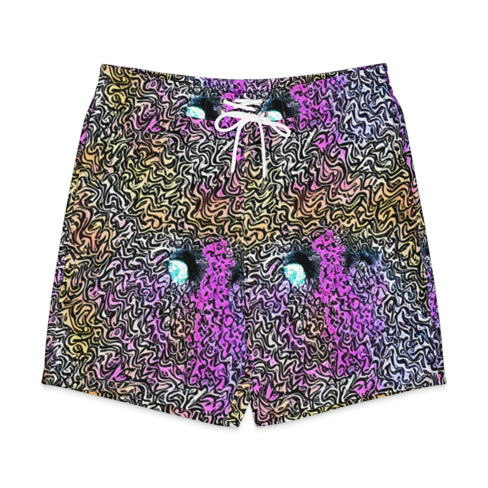 Neon Marbled Muse on Men's Board Shorts — Front