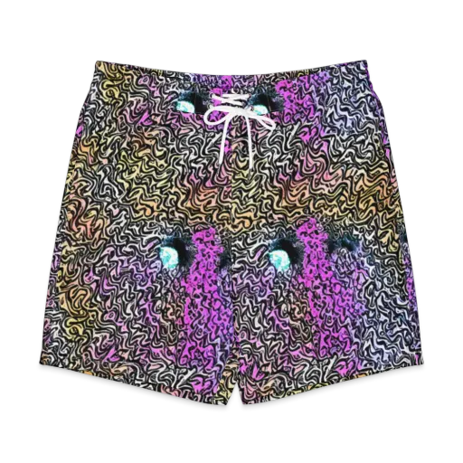 Neon Marbled Muse on a Men's Board Shorts