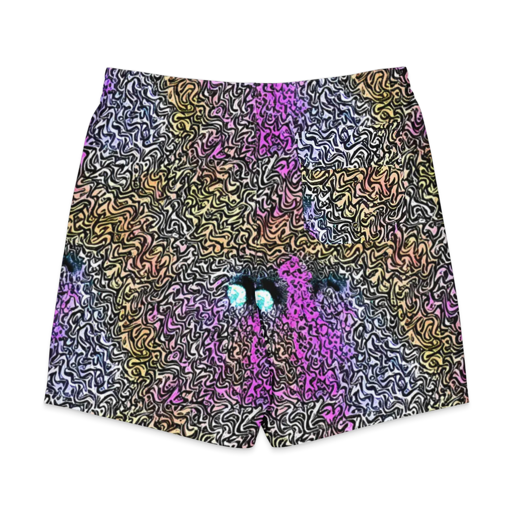Neon Marbled Muse on Men's Board Shorts — Back