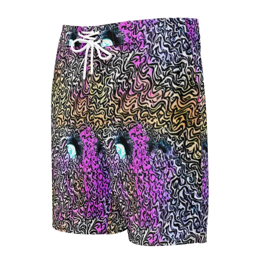 Neon Marbled Muse on Men's Board Shorts — Front