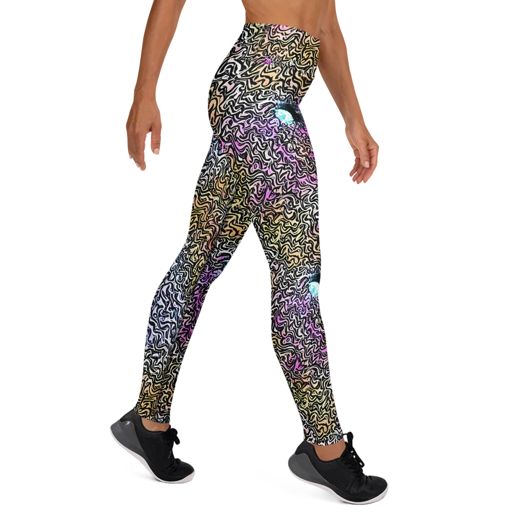 Neon Marbled Muse on Yoga Leggings — Right