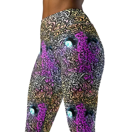 Neon Marbled Muse on a Yoga Leggings