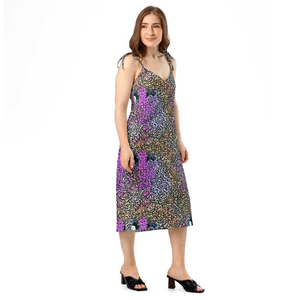 Neon Marbled Muse on Slip Dress — Right Front