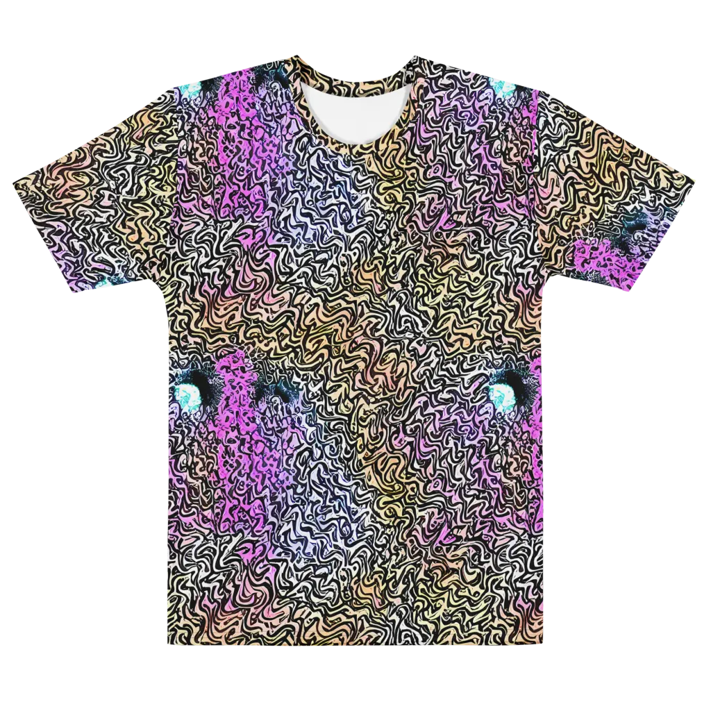 Neon Marbled Muse on Men's Cotton Crew Neck T-Shirt — Front