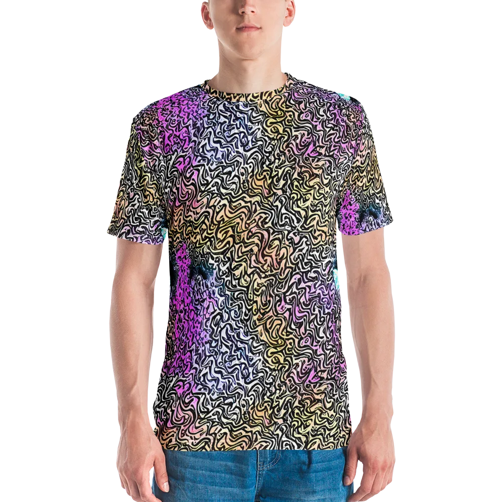 Neon Marbled Muse on Men's Crew Neck T-Shirt — Front