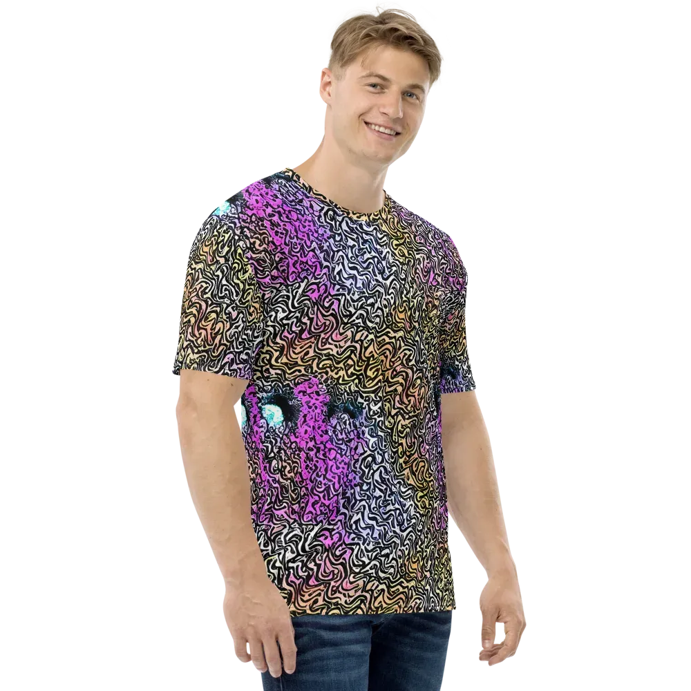 Neon Marbled Muse on Men's Crew Neck T-Shirt — Right