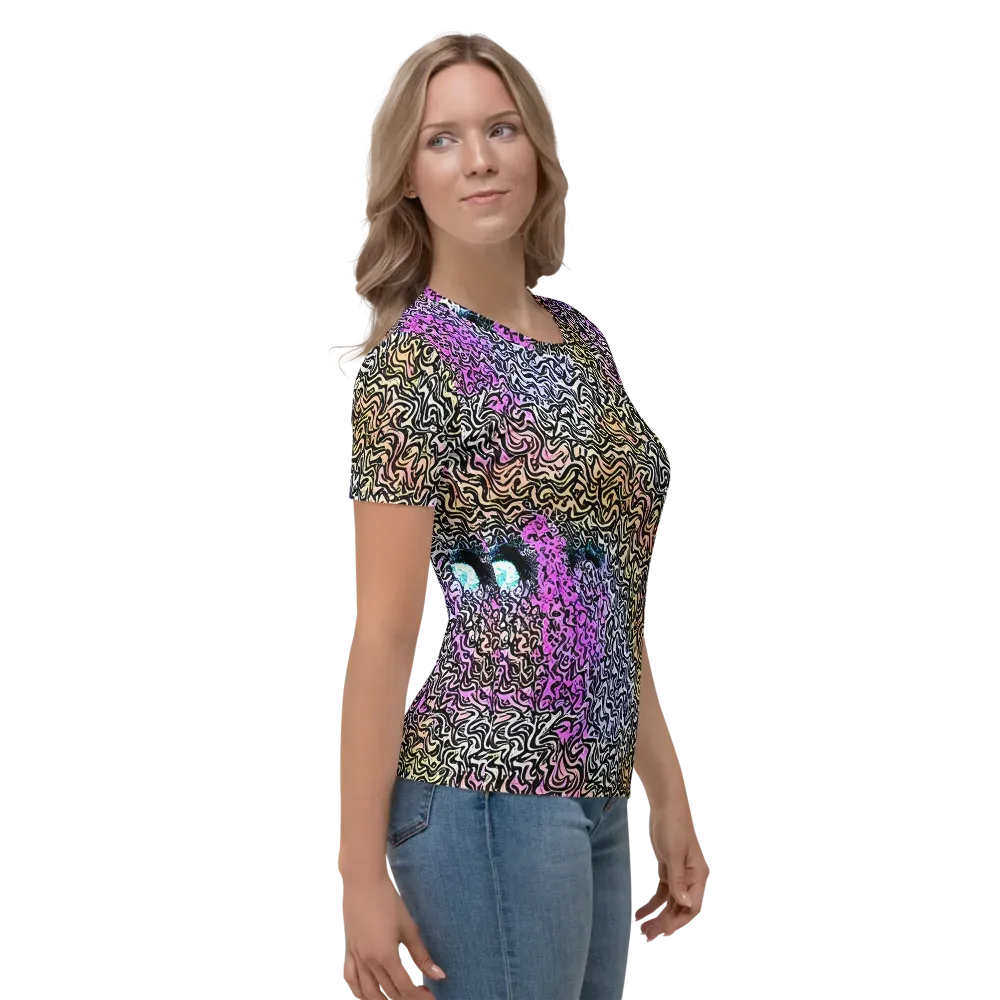 Neon Marbled Muse on Women's Crew Neck T-Shirt — Right