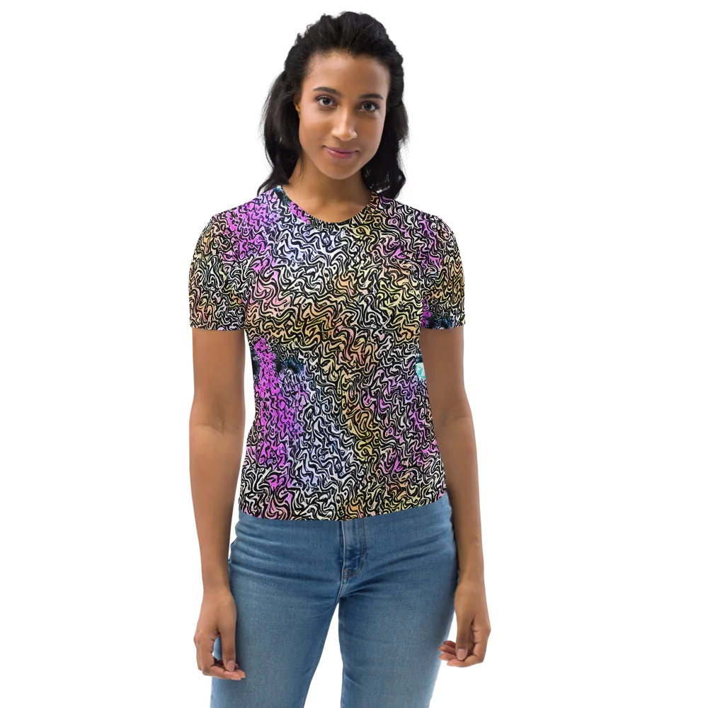 Neon Marbled Muse on Women's Crew Neck T-Shirt — Front
