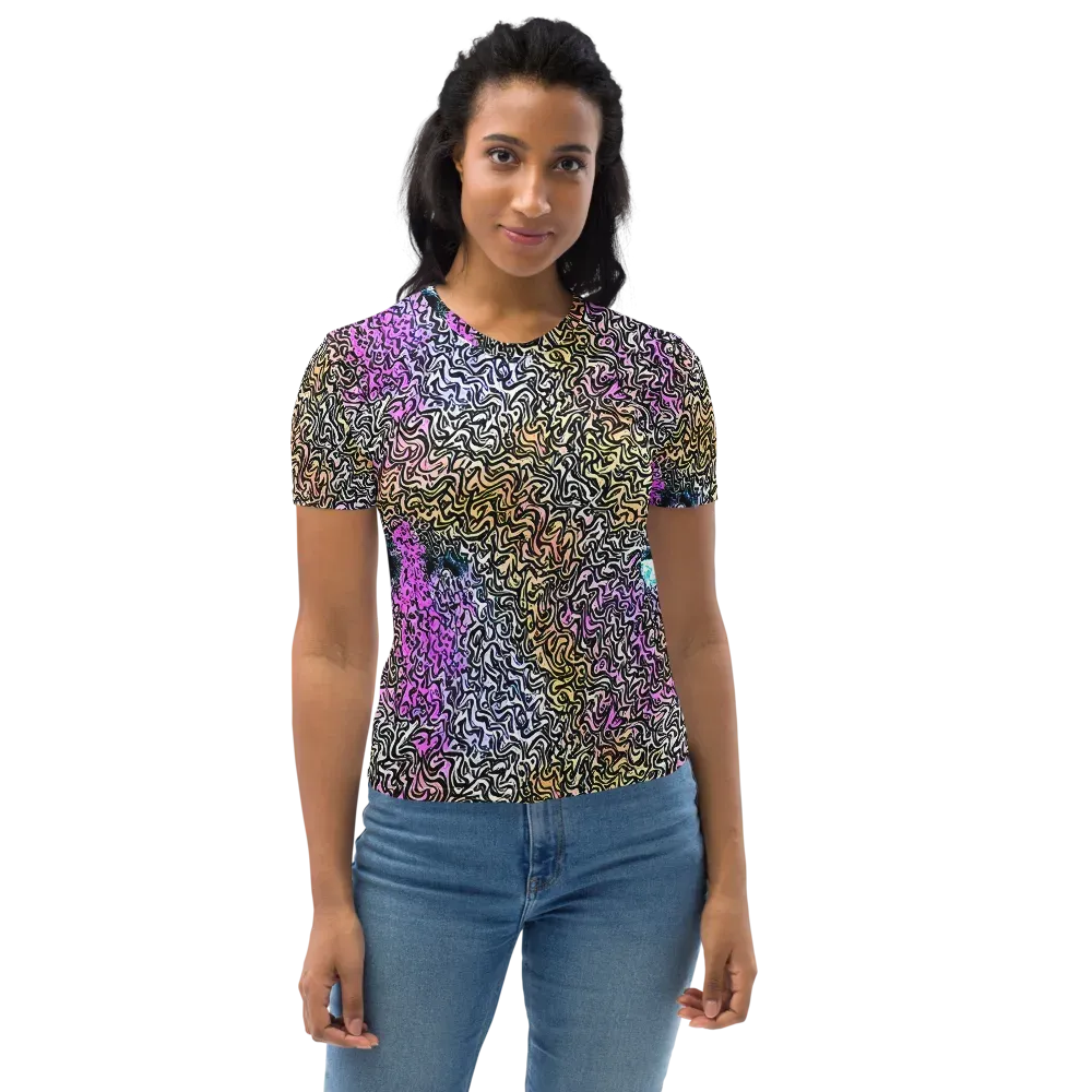 Neon Marbled Muse on Women's Crew Neck T-Shirt — Front