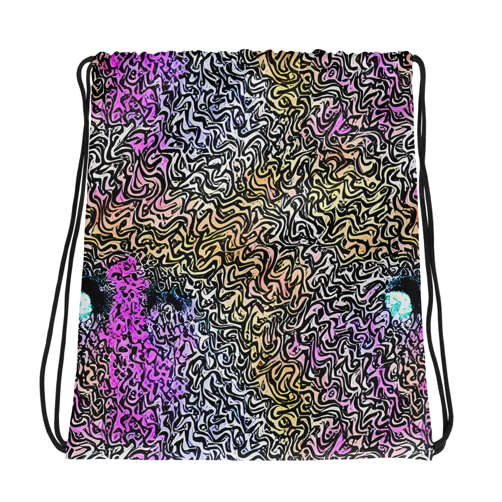 Neon Marbled Muse on Drawstring Bag — Photo