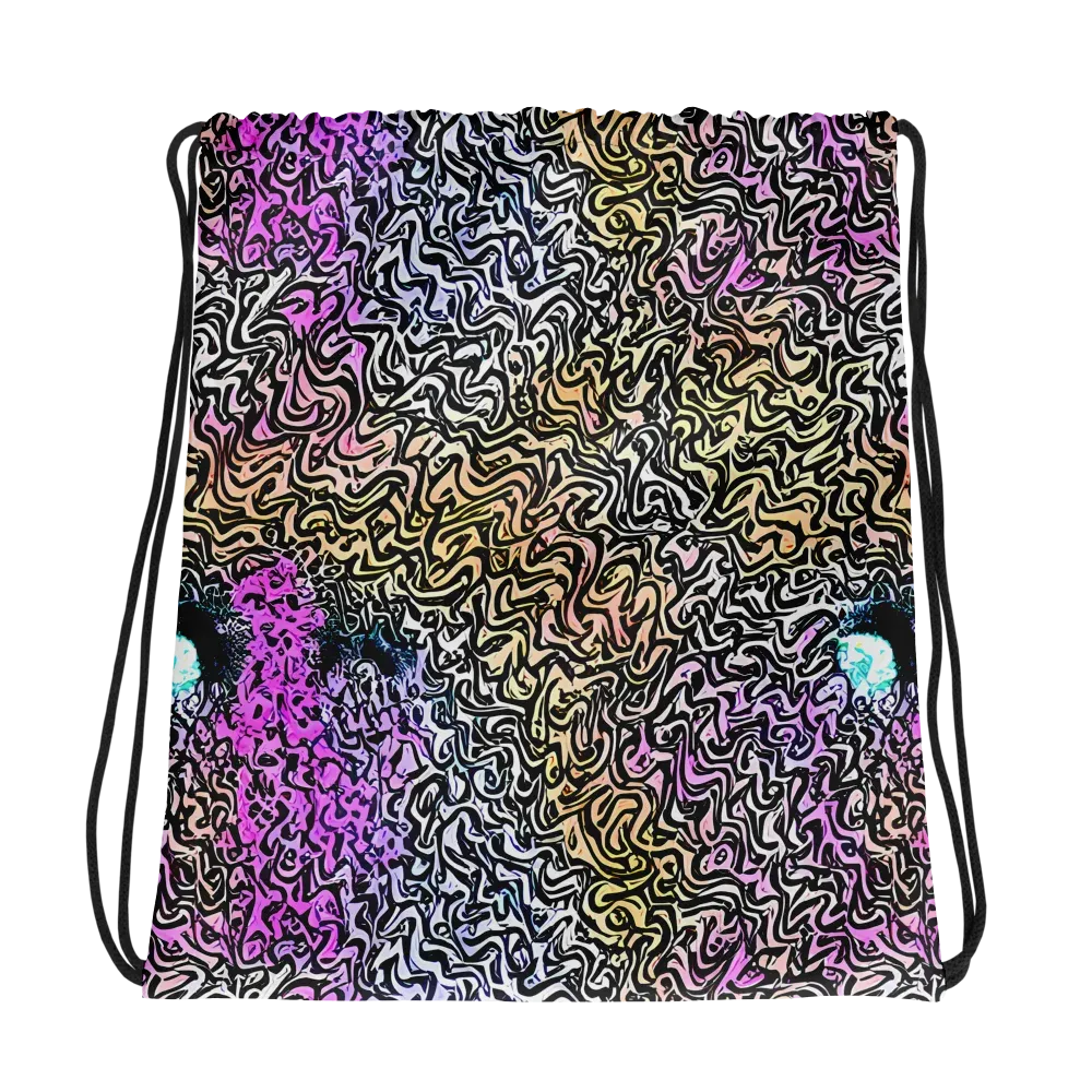 Neon Marbled Muse on Drawstring Bag — Photo