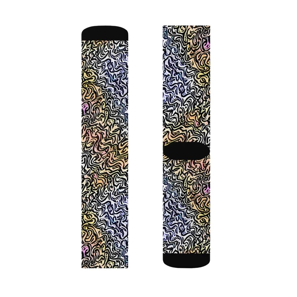 Neon Marbled Muse on Socks — Right Sock