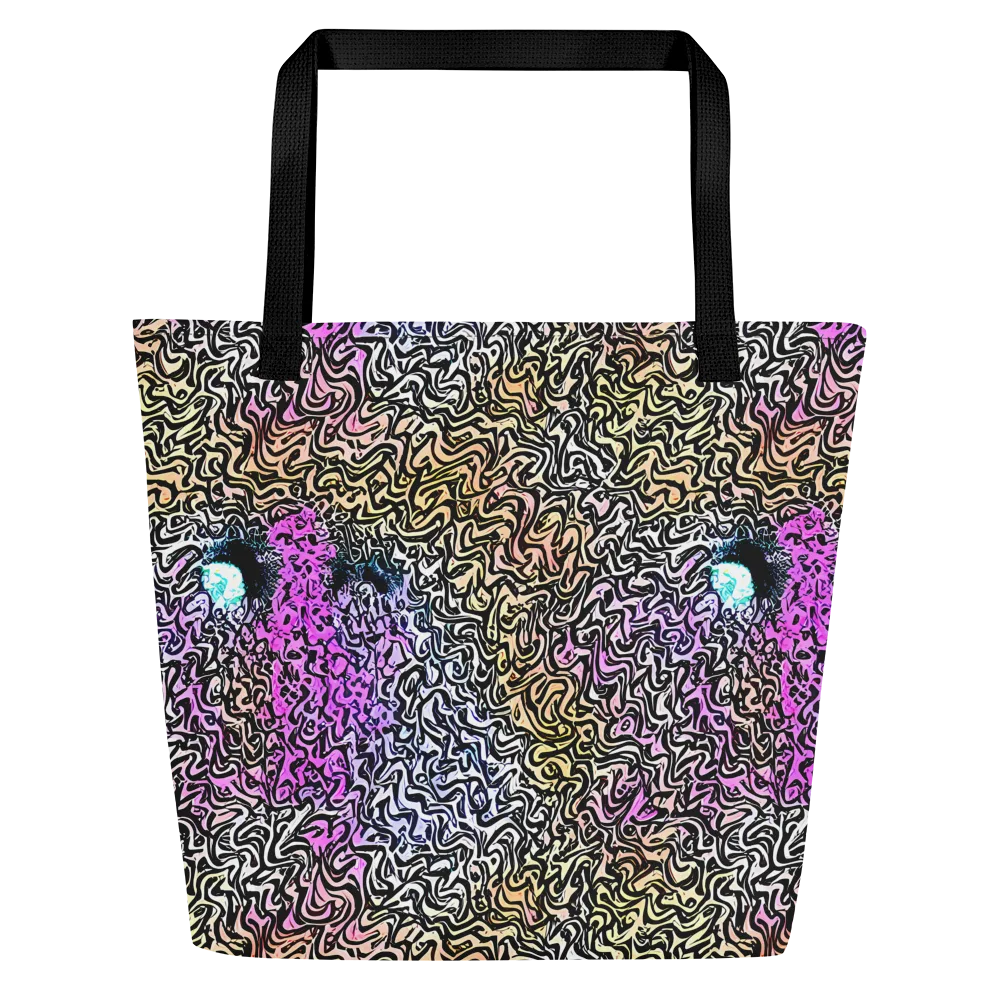 Neon Marbled Muse on Large Tote Bag W/ Pocket — Front