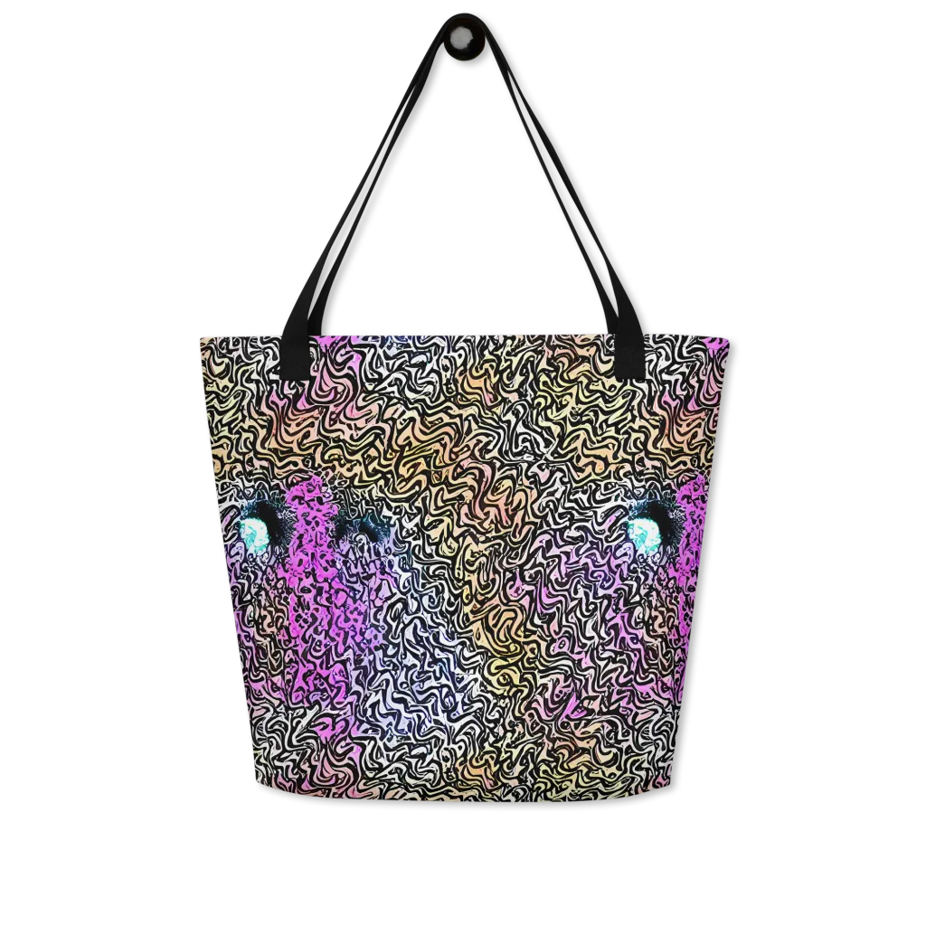 Neon Marbled Muse on Large Tote Bag W/ Pocket — Front