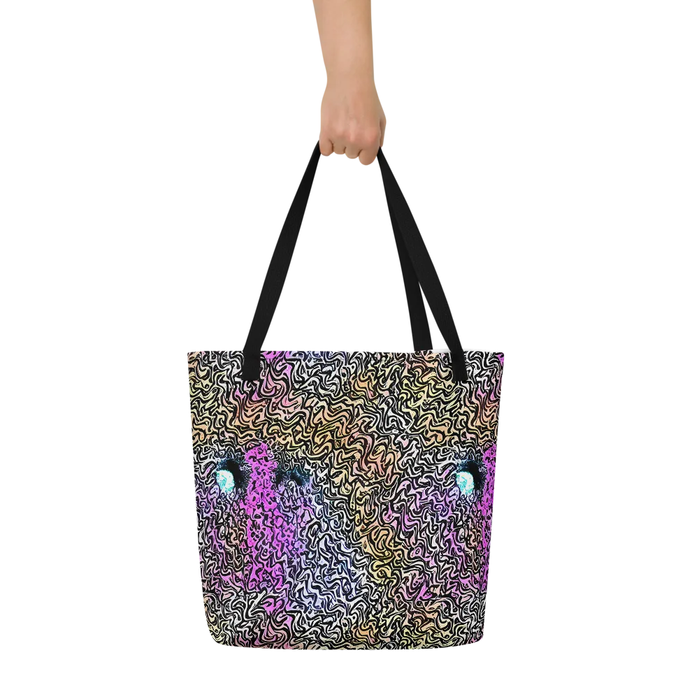 Neon Marbled Muse on Large Tote Bag W/ Pocket — Front