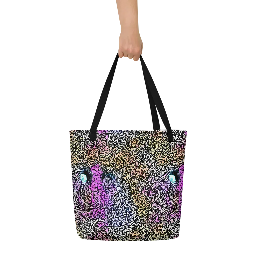 Neon Marbled Muse on Large Tote Bag W/ Pocket — Front
