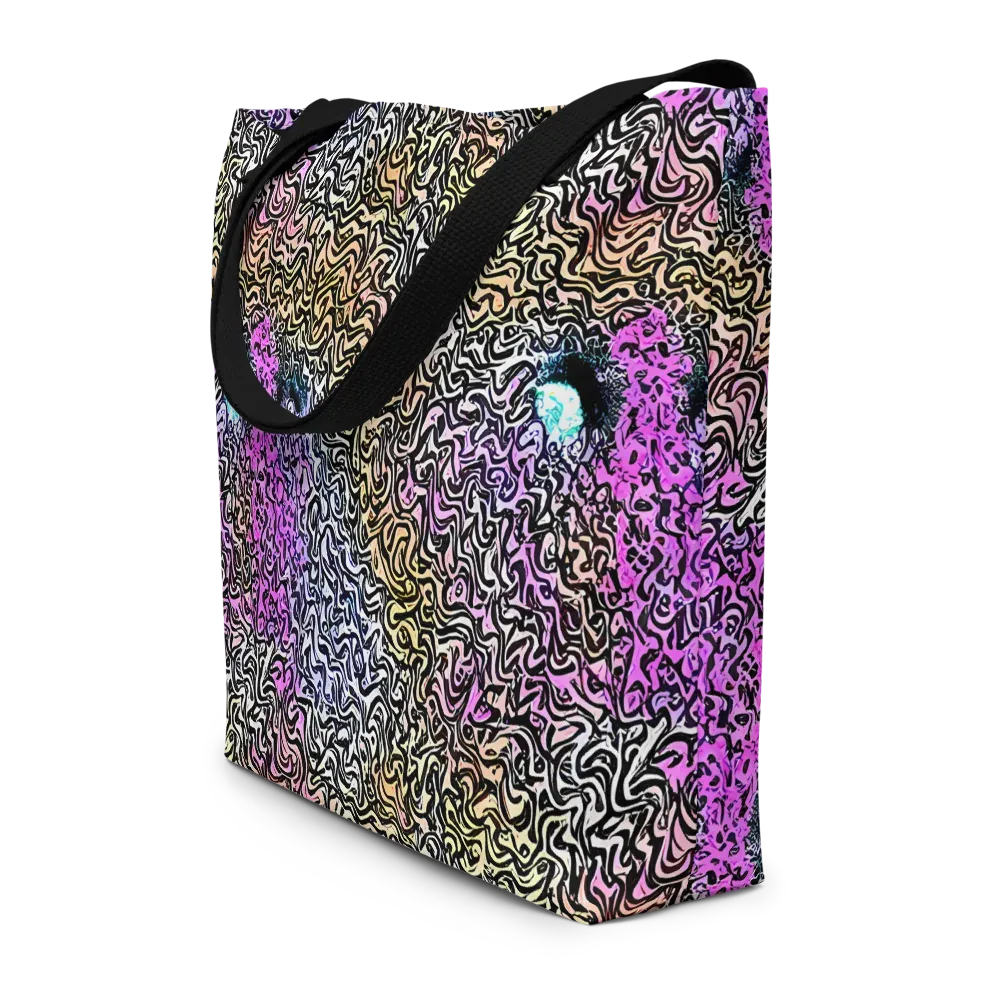 Neon Marbled Muse on Large Tote Bag W/ Pocket — Front