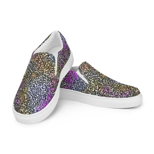 Neon Marbled Muse on a Women's Slip-On Canvas Shoes