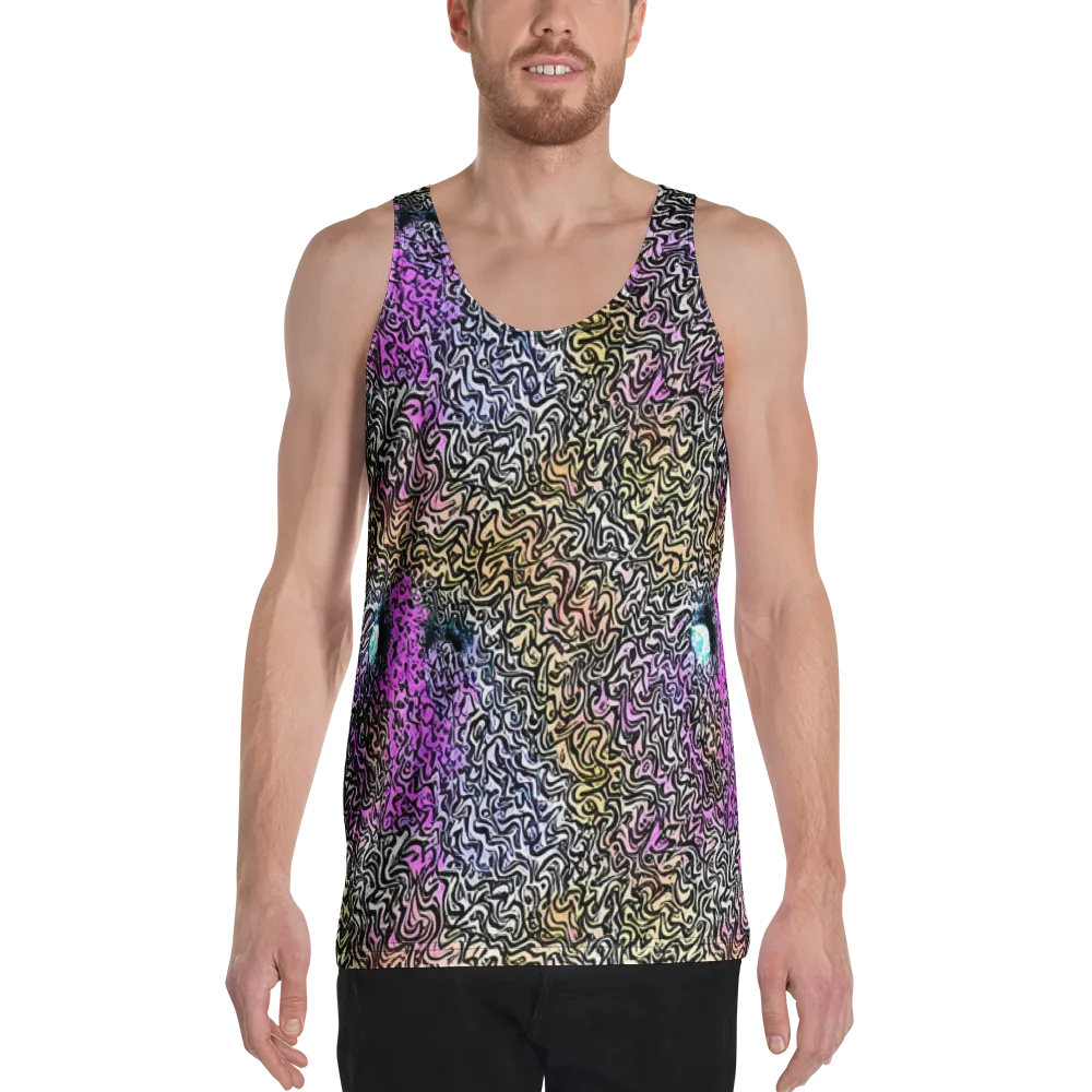 Neon Marbled Muse on Men's Tank Top — Front