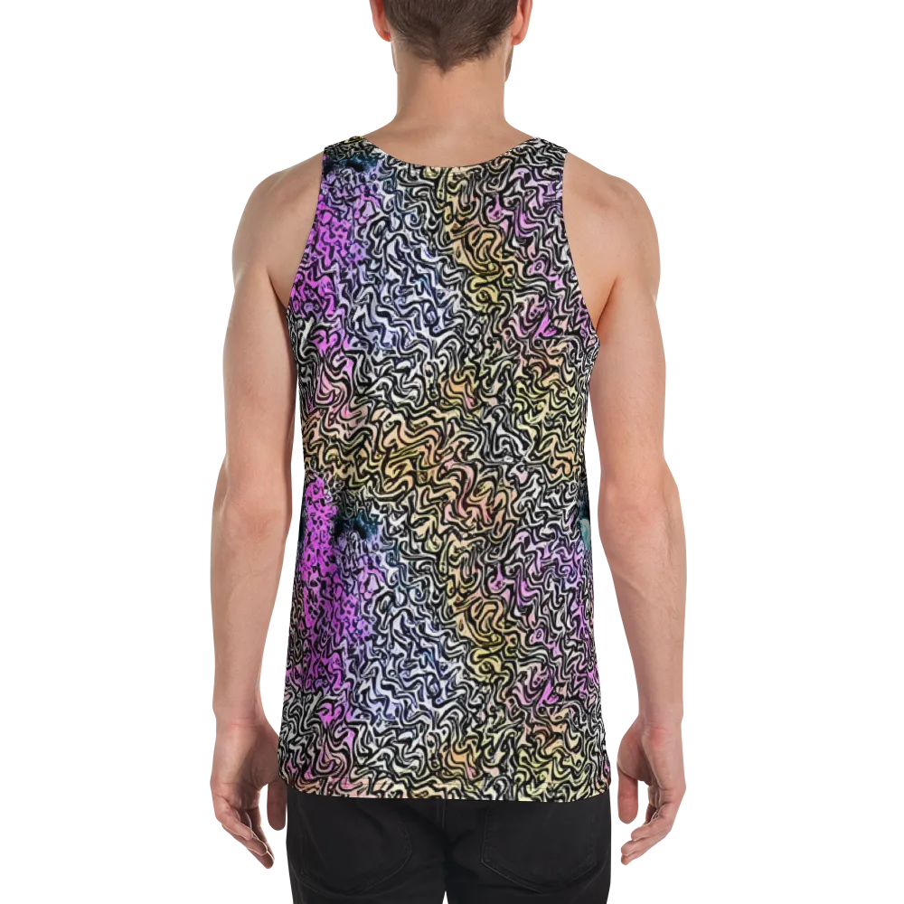 Neon Marbled Muse on Men's Tank Top — Back
