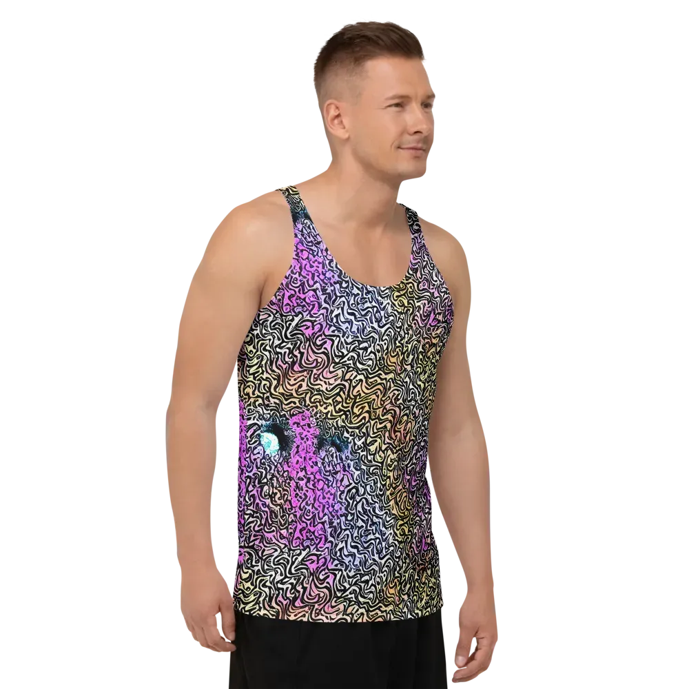 Neon Marbled Muse on Men's Tank Top — Right Front