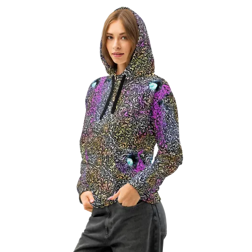Neon Marbled Muse on a Cotton Hoodie