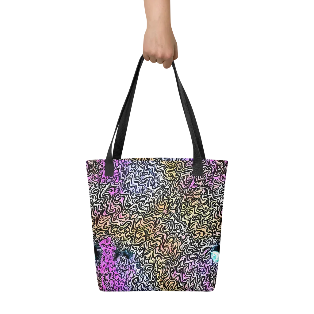 Neon Marbled Muse on Tote Bag — Front