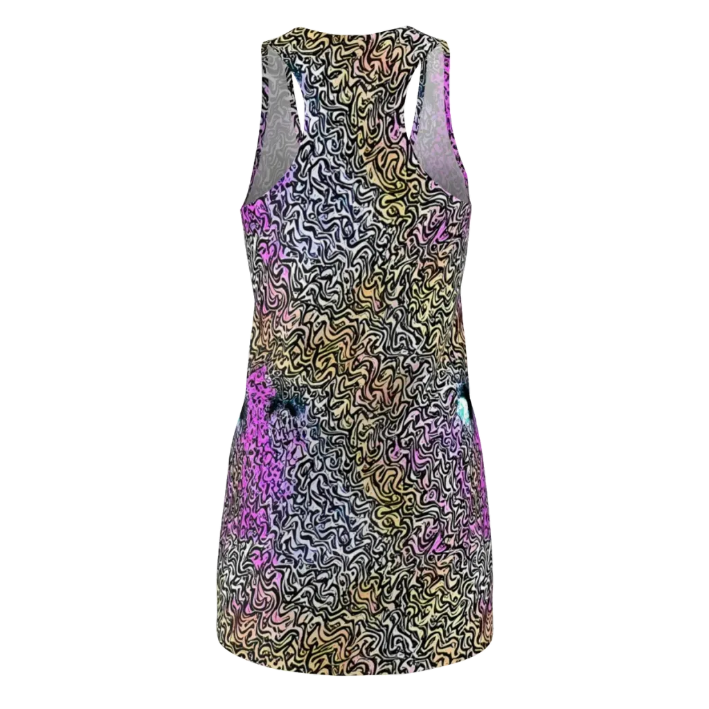 Neon Marbled Muse on Racerback Dress — Back