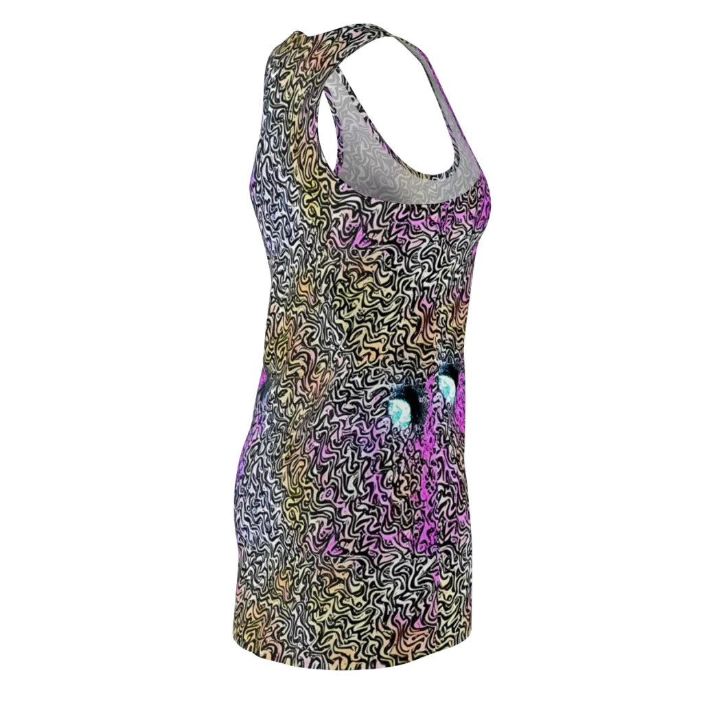 Neon Marbled Muse on Racerback Dress — Back Side