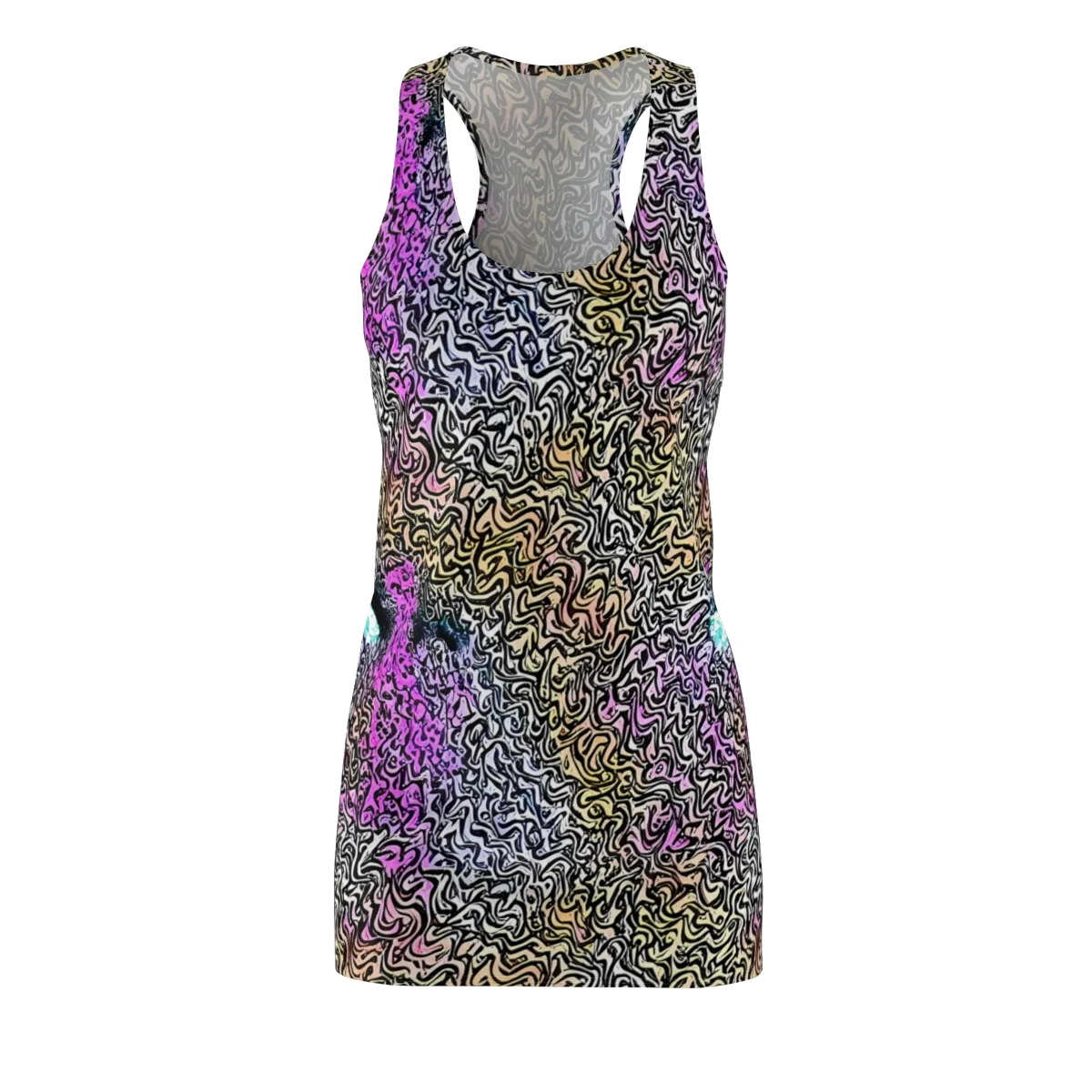 Neon Marbled Muse on Racerback Dress — Front