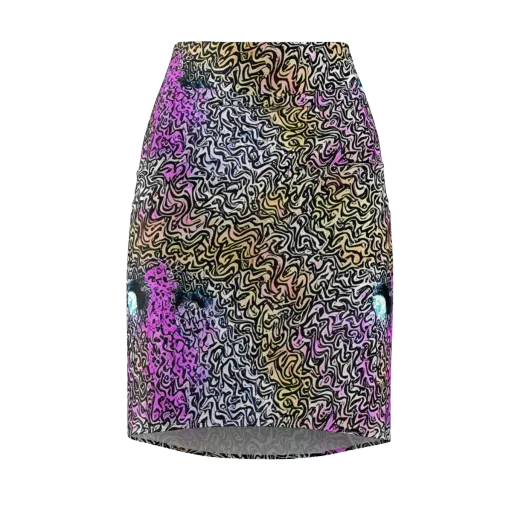 Neon Marbled Muse on a Pencil Skirt