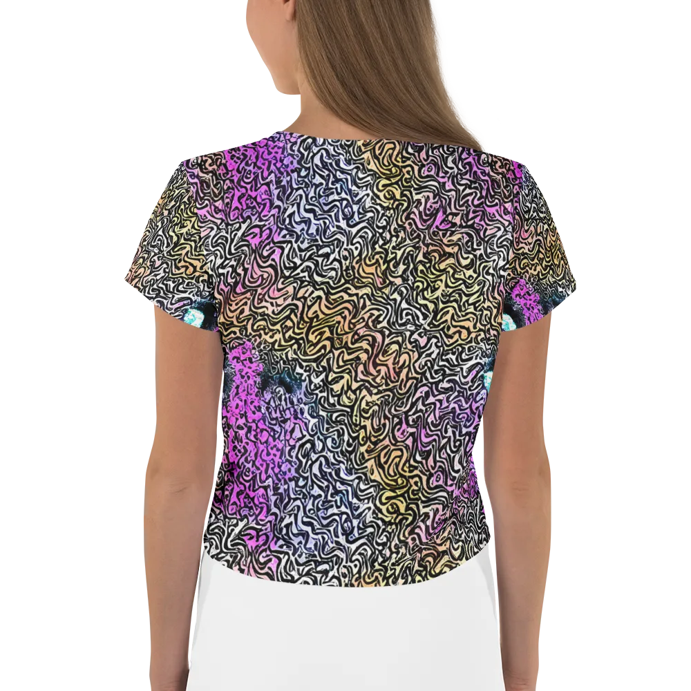 Neon Marbled Muse on Crop Tee — Back