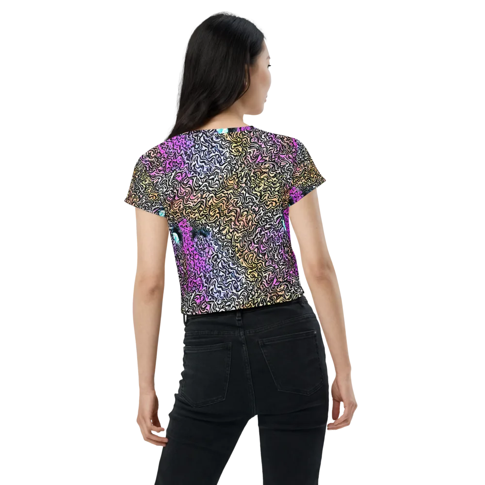 Neon Marbled Muse on Crop Tee — Back