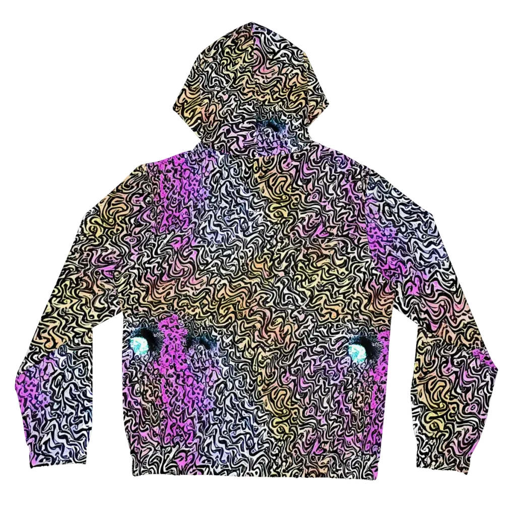 Neon Marbled Muse on Women's Full-Zip Hoodie — Back