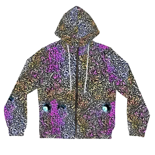 Neon Marbled Muse on a Women's Full-Zip Hoodie