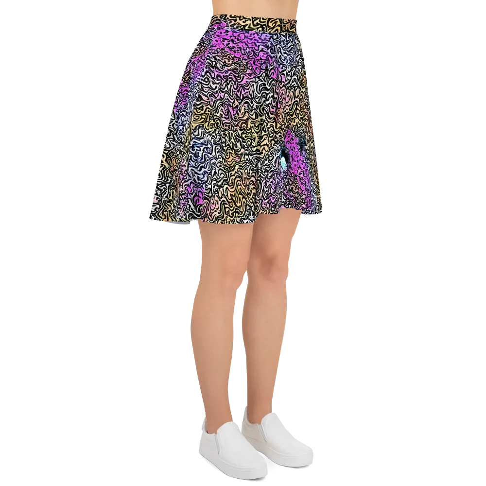 Neon Marbled Muse on Skater Skirt — Right