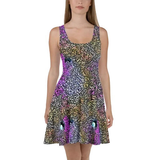 Neon Marbled Muse on a Skater Dress