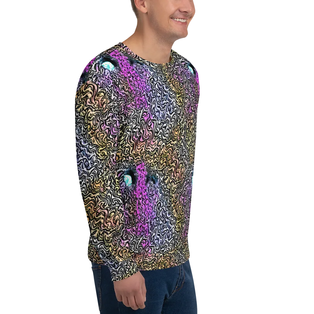 Neon Marbled Muse on Sweatshirt — Right Front