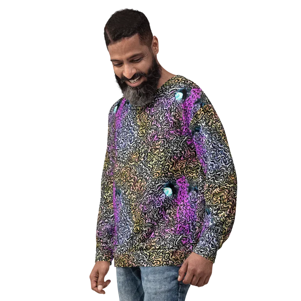 Neon Marbled Muse on Sweatshirt — Left Front